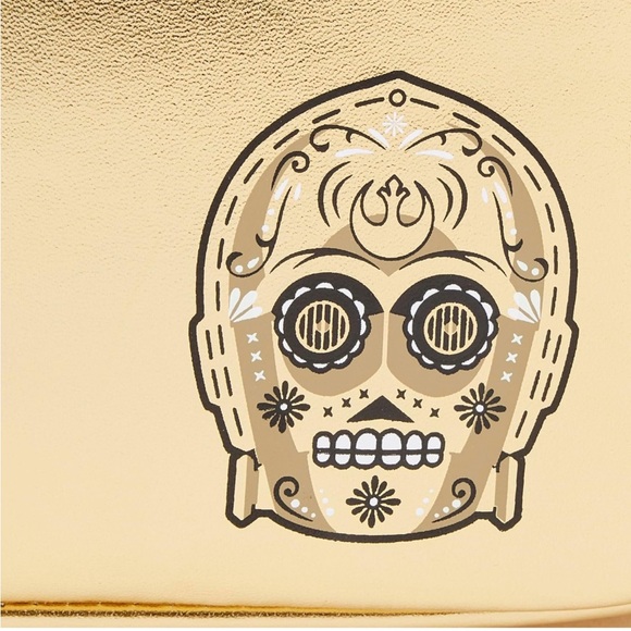 Loungefly Star Wars C-3PO Embroidered Day of the Dead Mini Backpack NWT - Picture 5 of 11